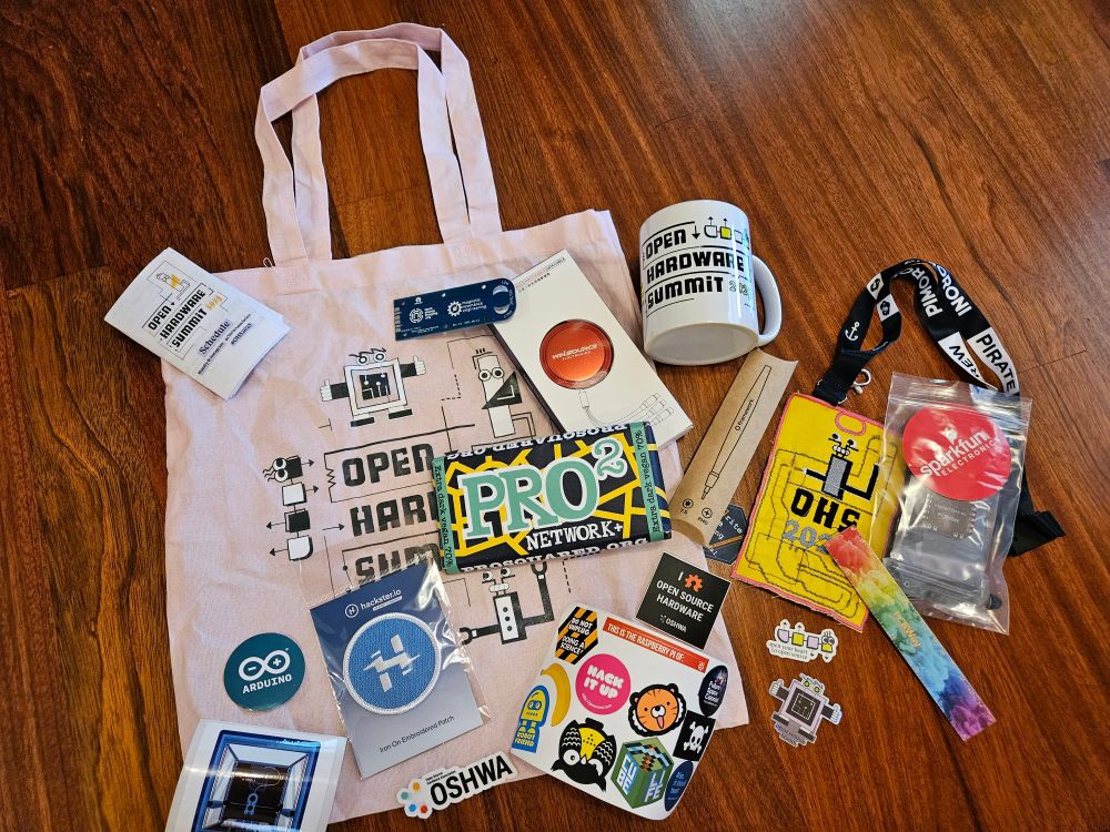 the 2025 summit bag with all it's goodies from sponsors 