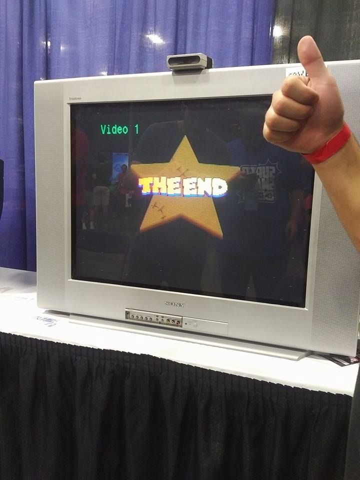 It's a picture of an old tube TV with the 