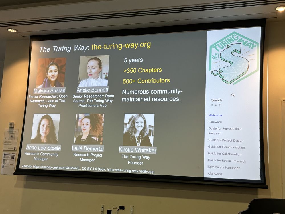 A slide with the headshots of the 5 people named in the toot. They are all women. Ethnicities are not clear from the slide.