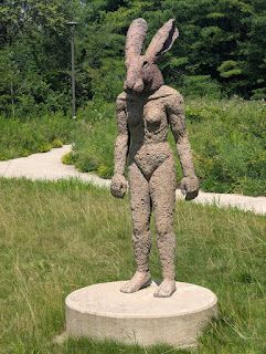 Statue from Sophie Ryder's "Introspective" (2005) at Meijer Gardens in Grand Rapids, Michigan. "This piece was created in response to the tragedy of 9/11 and the way in which many mourn."