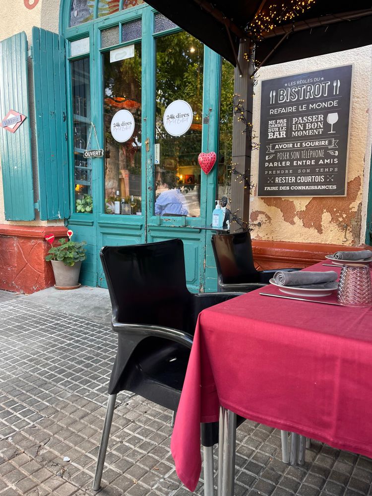 cute bistro without door tables