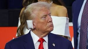 Trump with fake assassination bandage