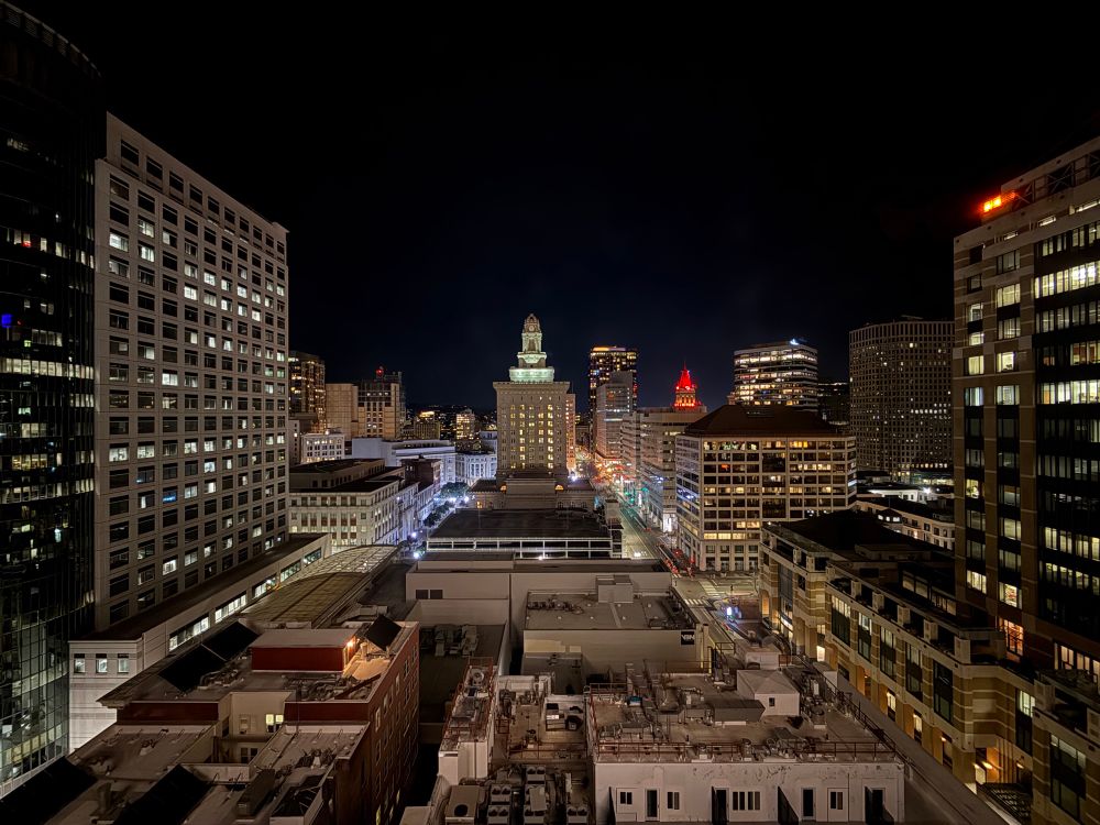 Evening in downtown Oakland. 