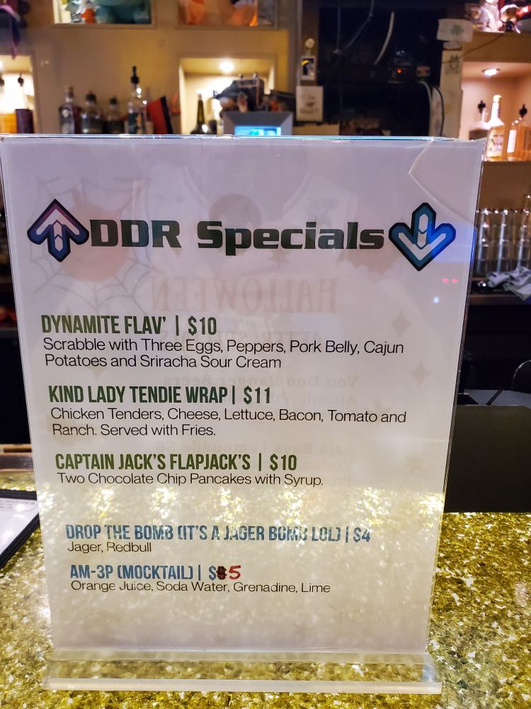 The DDR specials menu