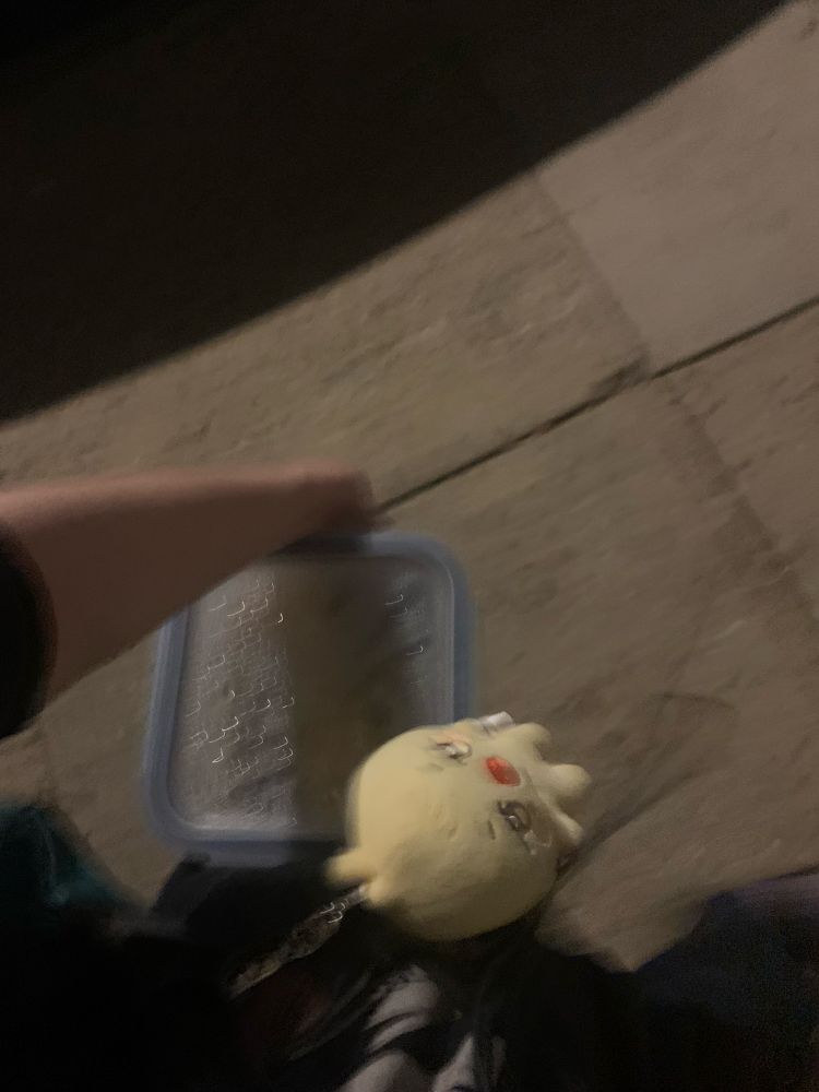 Slightly blurry picture of me holding the soup ad I walk home (with a special appearance from bbyongming).