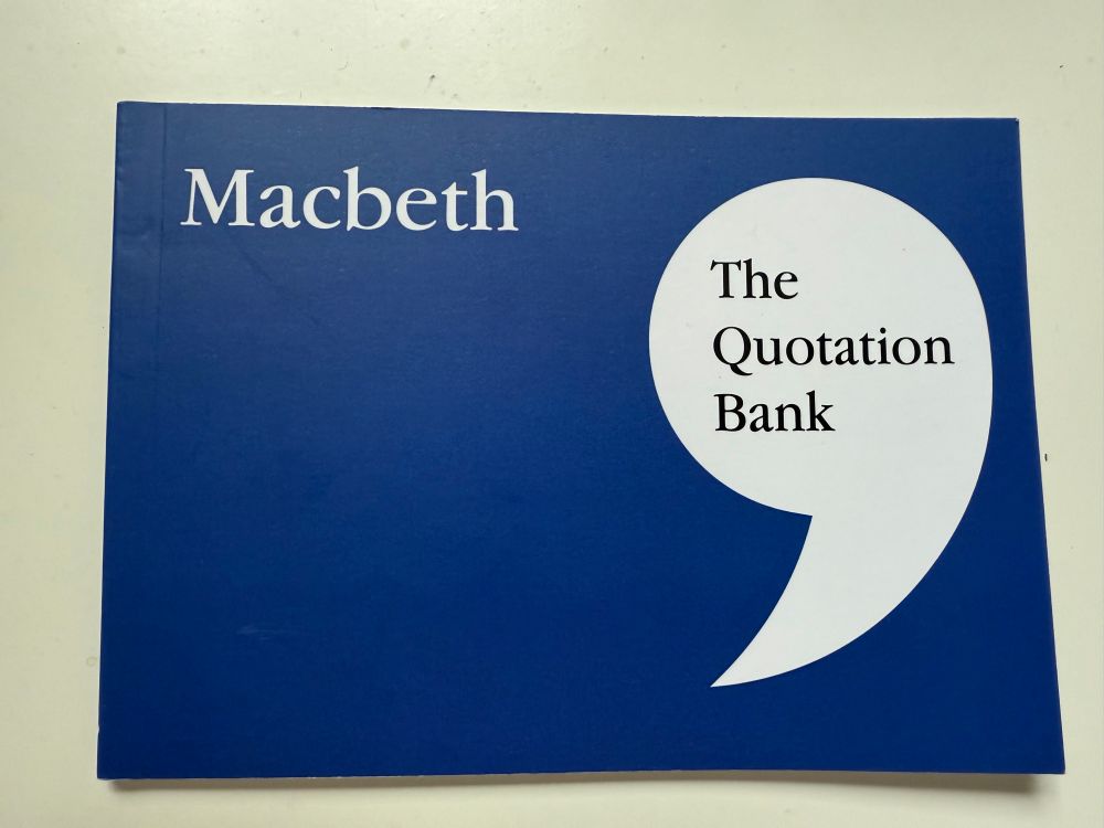 Pamphlet with title reading Macbeth the quotation bank