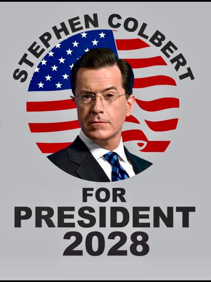 Stephen Colbert for President 2028 (thinking emoji)