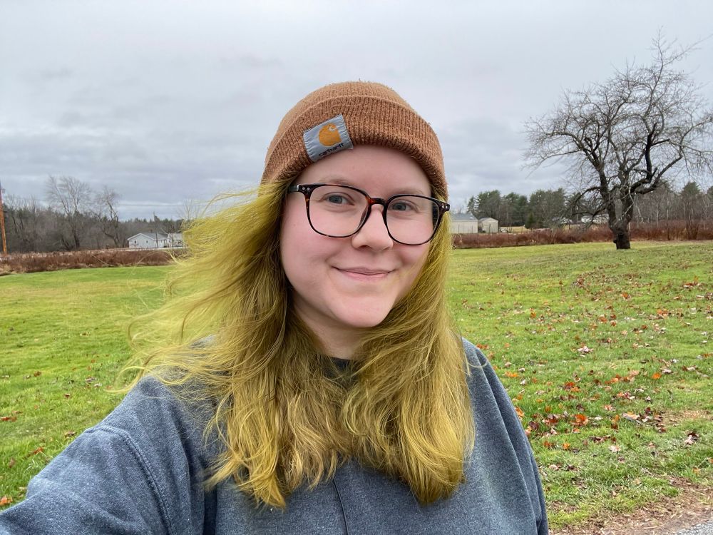 a selfie of me with green hair