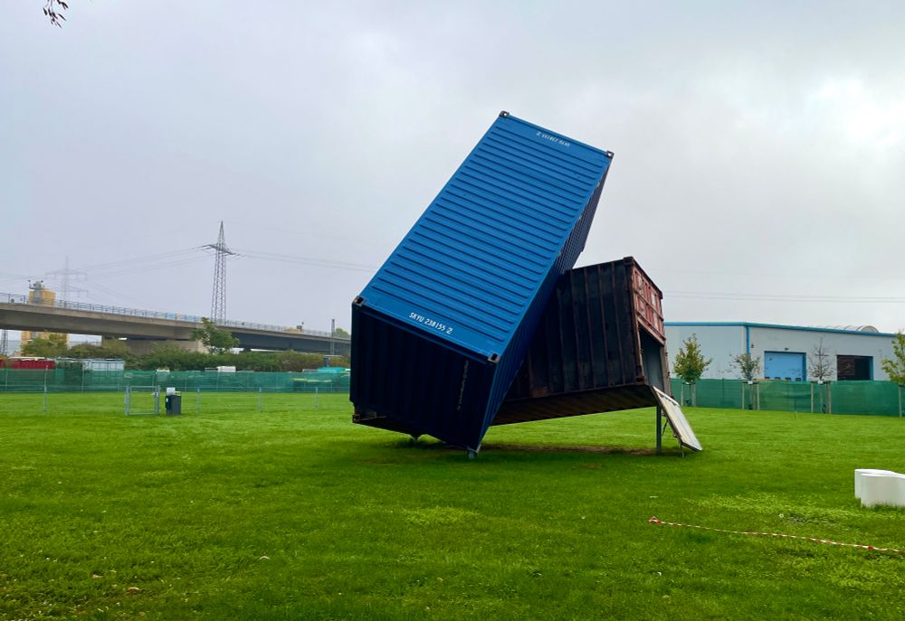 Gestapelte Container. 