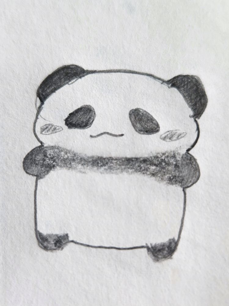 Pencil sketch of Pandam, an animal plush representation of Dami from Dreamcatcher