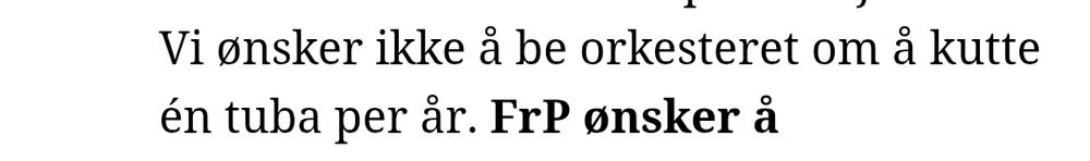 Vi ønsker ikke å be orkesteret om å kutte én tuba per år.