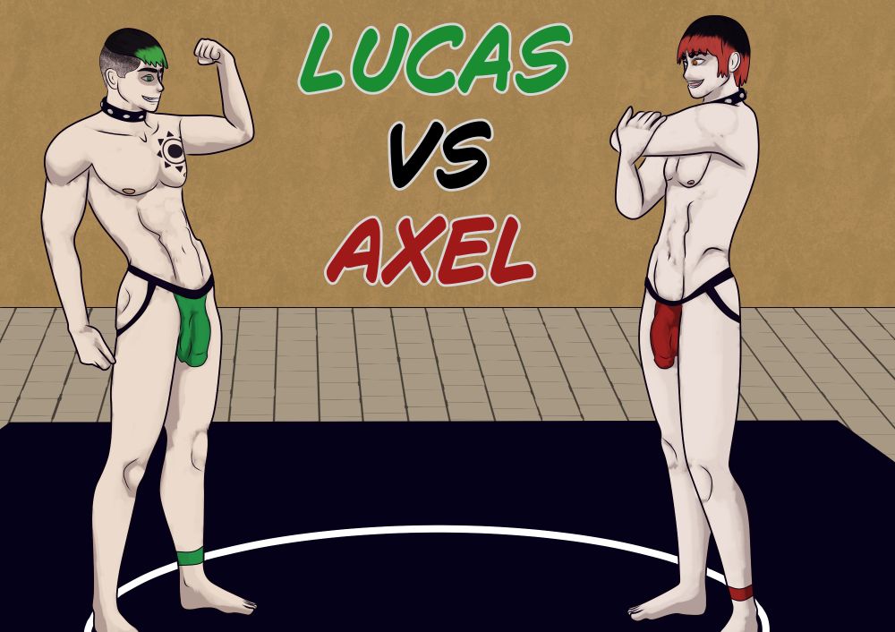 Lucas (left) facing off against Axel (right)