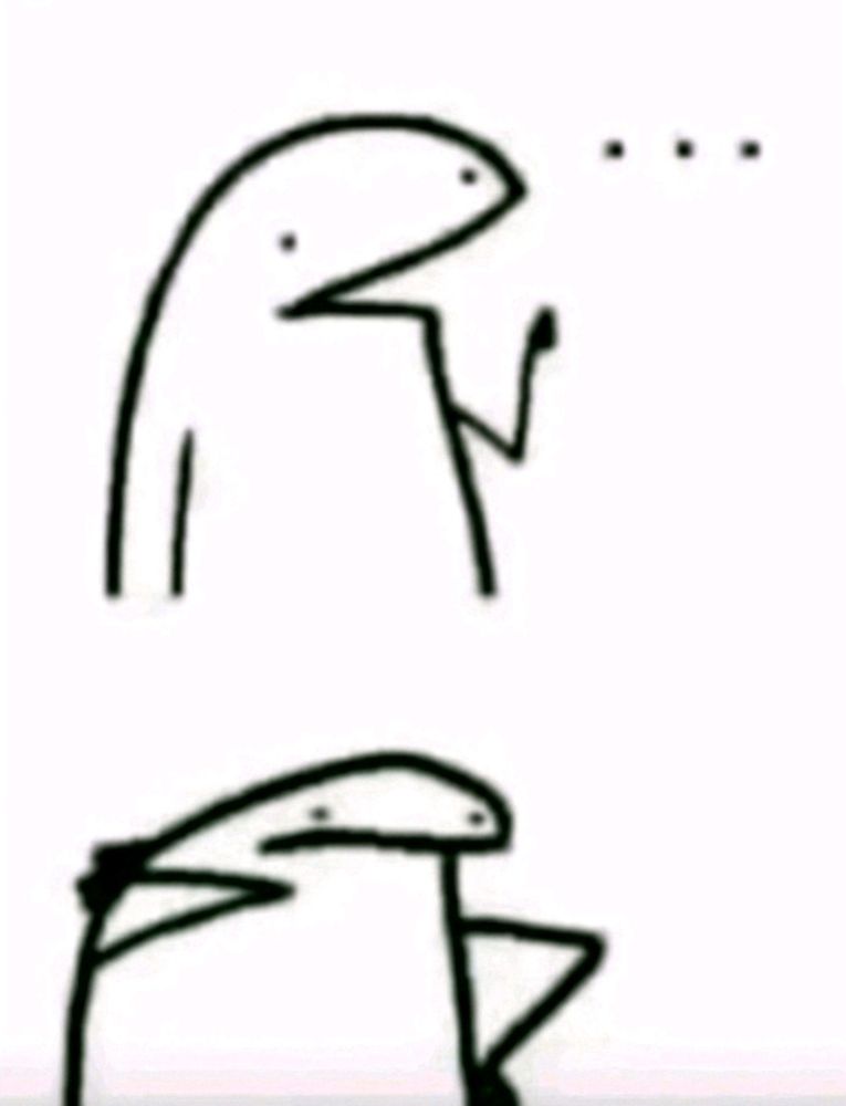 A potato like character opens their mouth to speak. But after a "..." they instead close their mouth and rub the back of their neck in thought. 