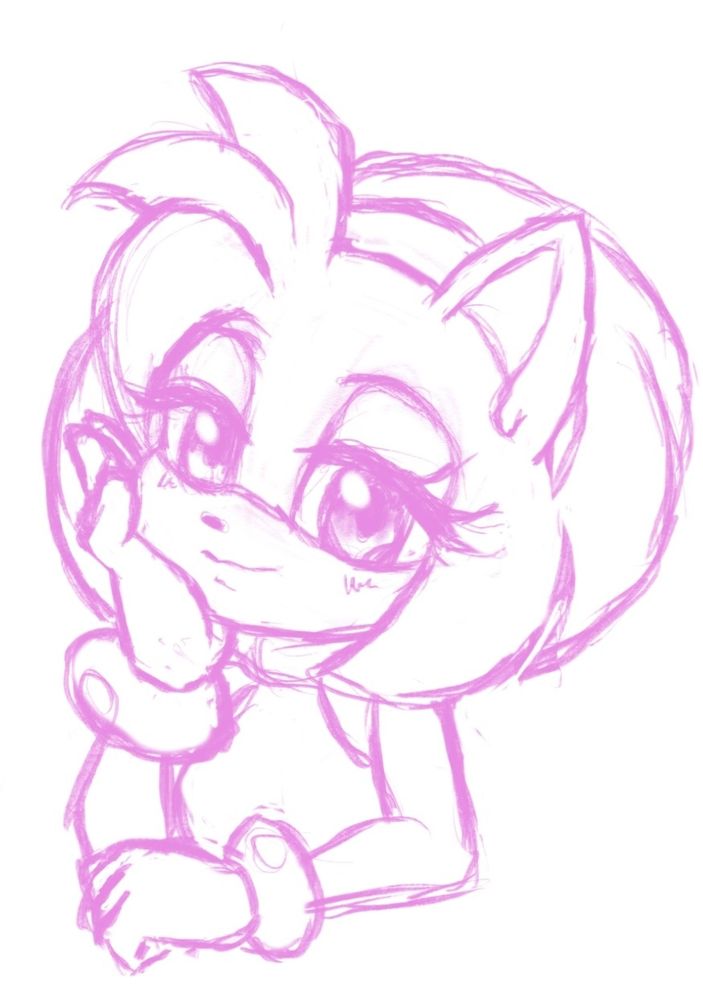 pink doodle of Amy Rose