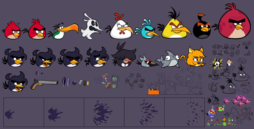 fanart artwork of the Angry Birds characters along with parodies of Smash Bros, Godzilla, Zone Fighter, Chainsaw Man, gamera, Mazinger Z, iron Man and Spider-Man in the Angry Birds world. OC designs, based off already existing original characters or entirely original are also in this.