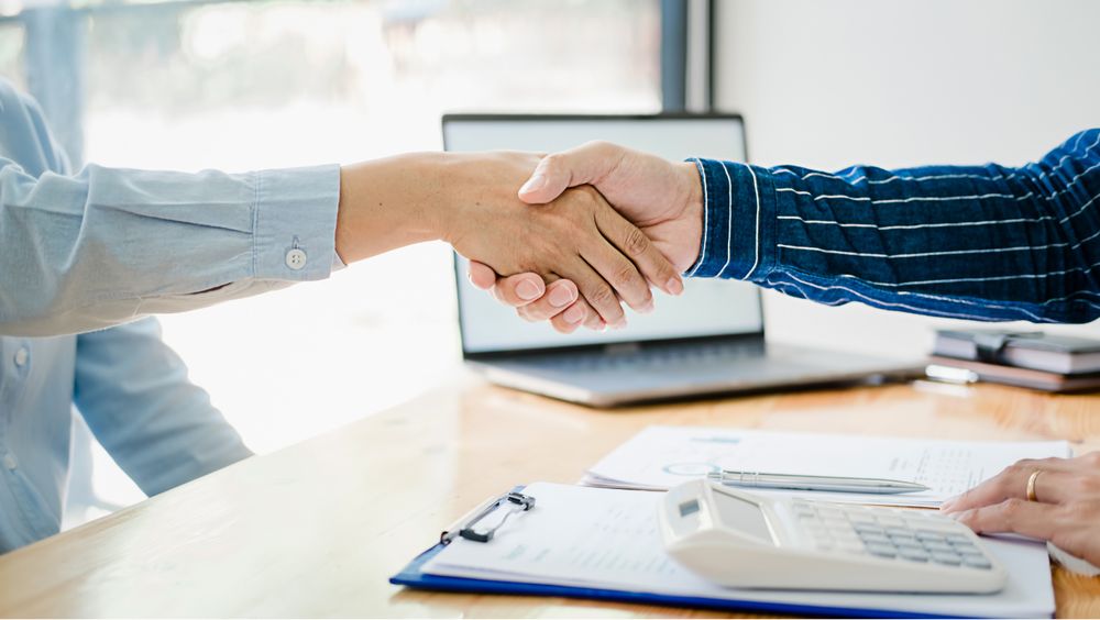 New employee shaking hands