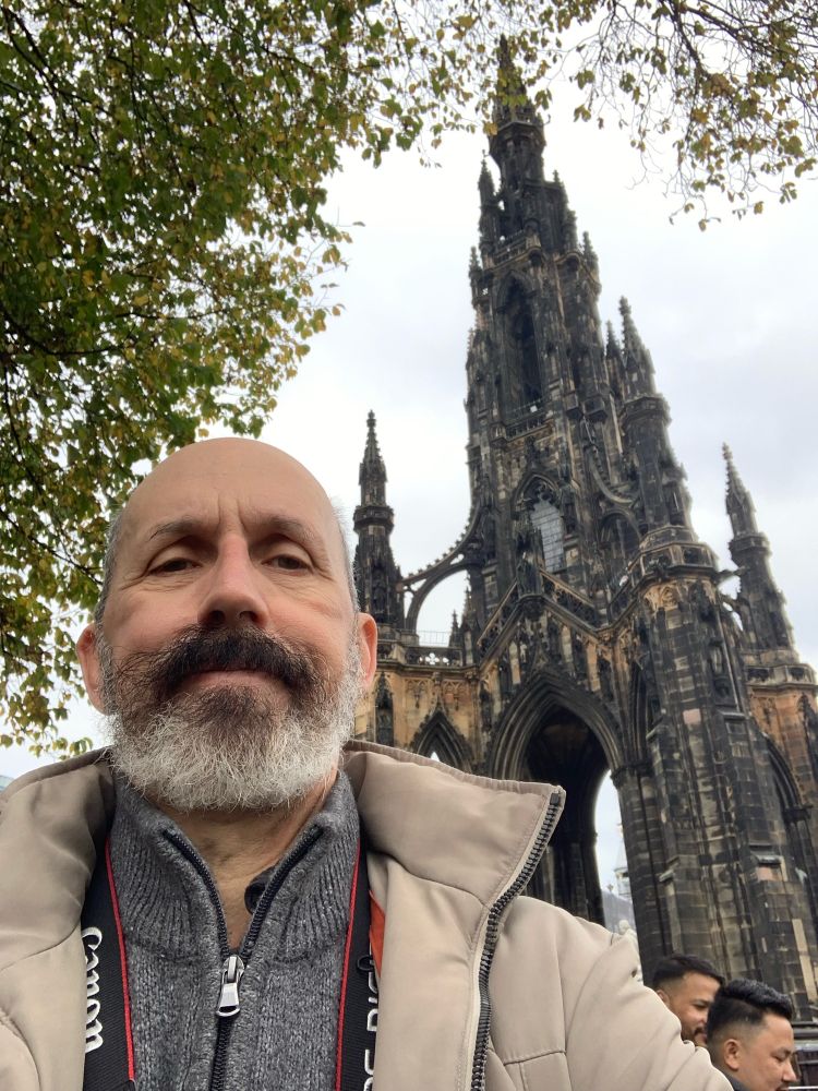 By the Scott Monument in Edinburgh.