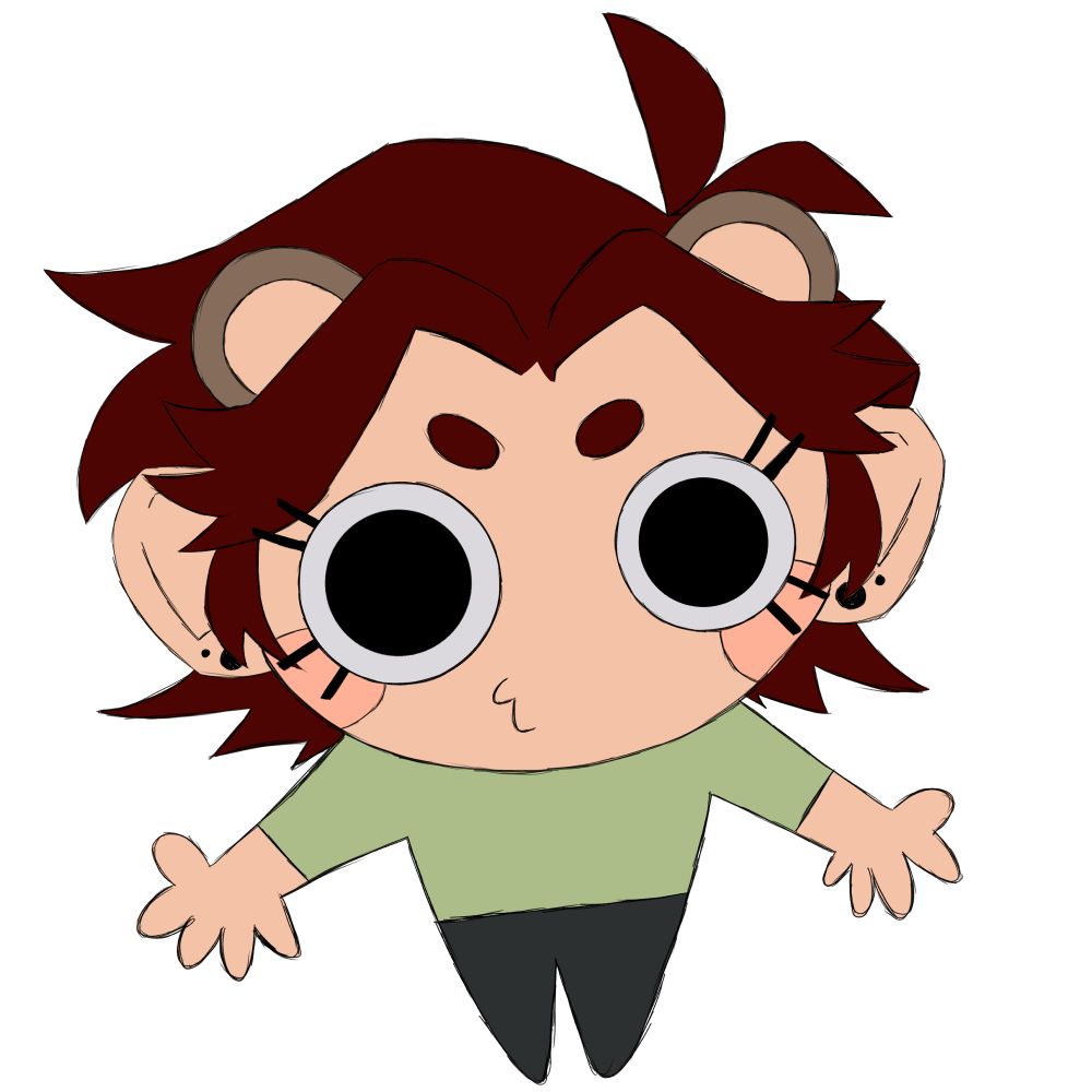 vel’s persona (just vel but with brown bear ears tbh) giving you da big eyes, •3• face energy
