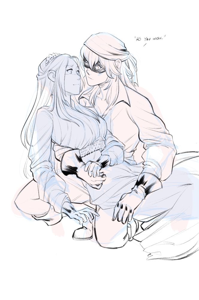 Edelgard and Byleth as Princess Buttercup and Westley from The Princess Bride