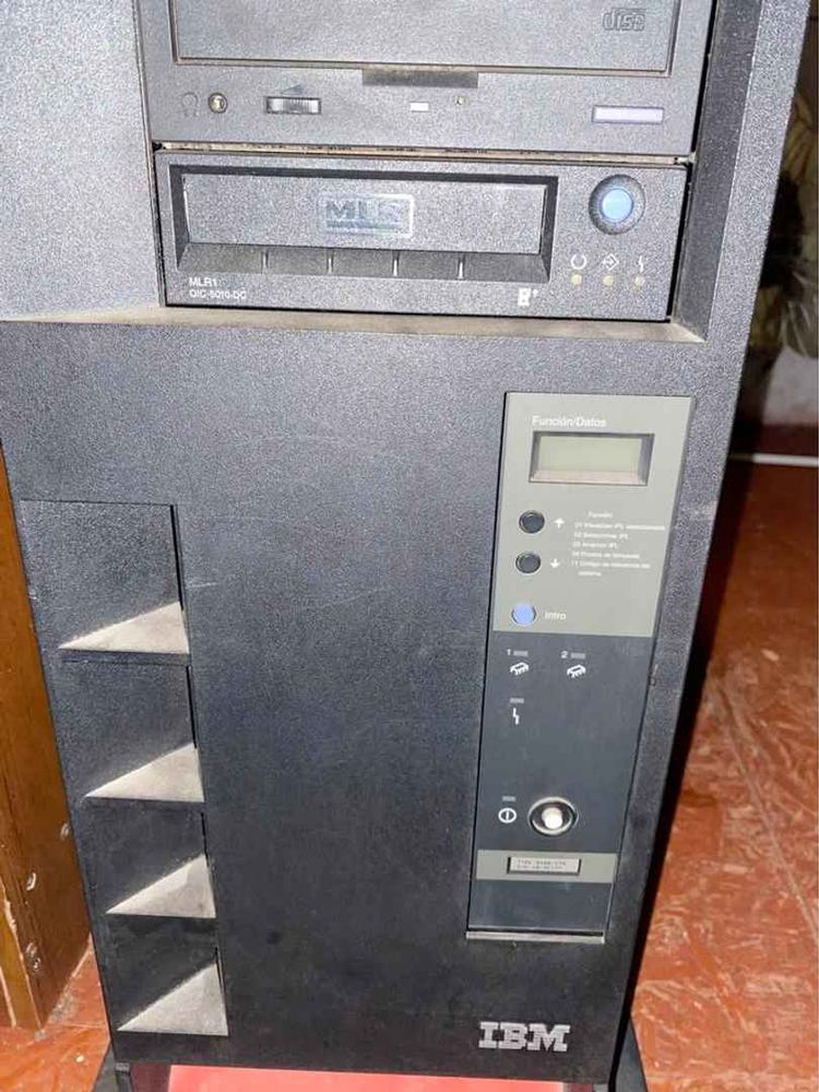the front of an ibm server computer