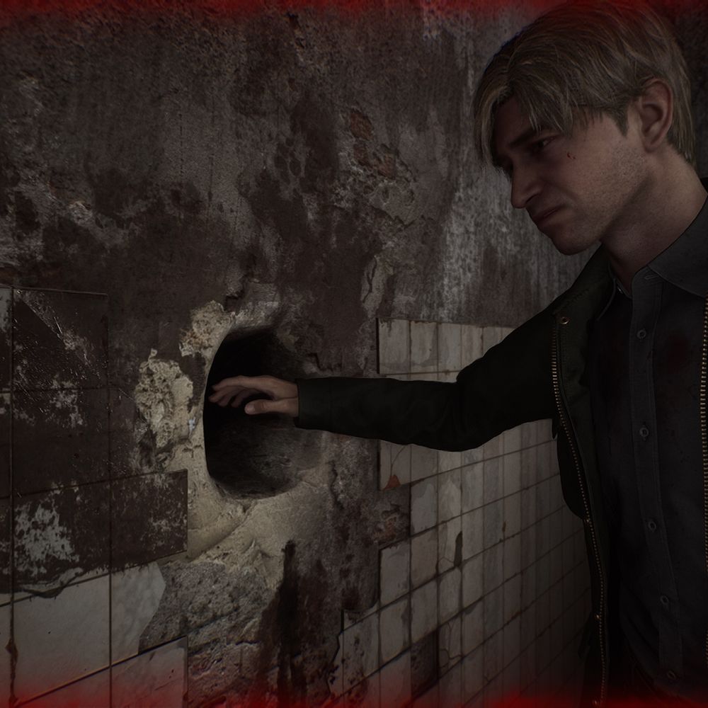 James about to stick his hand in a gross-looking hole in a wall, to search for something of value deep inside