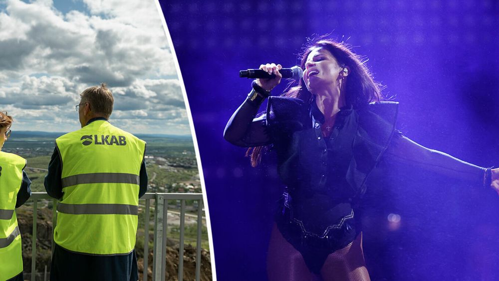 Carola sjunger när Kiruna kyrka flyttas