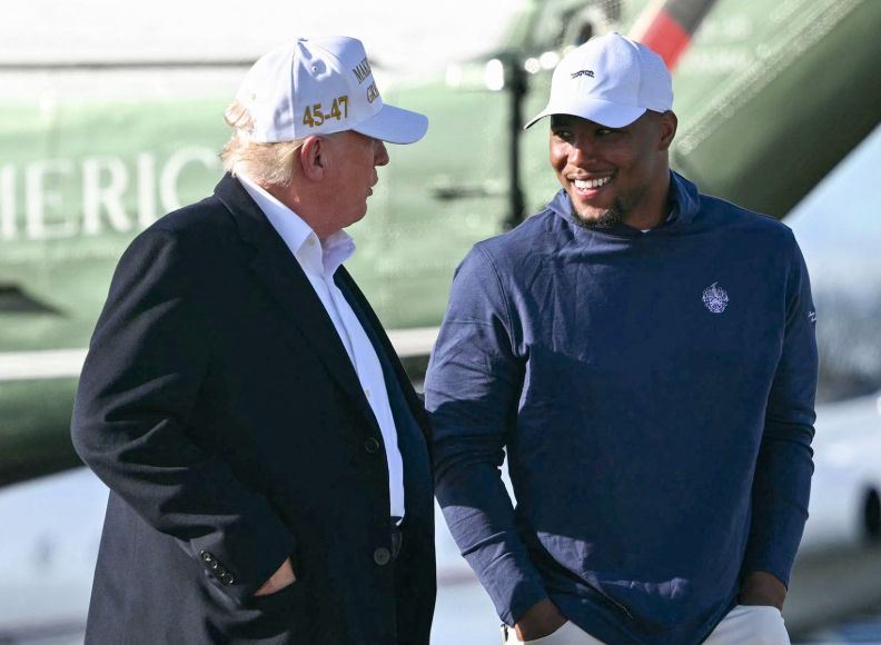 Saquon Barkley hanging out with close personal friend Donald Trump 
