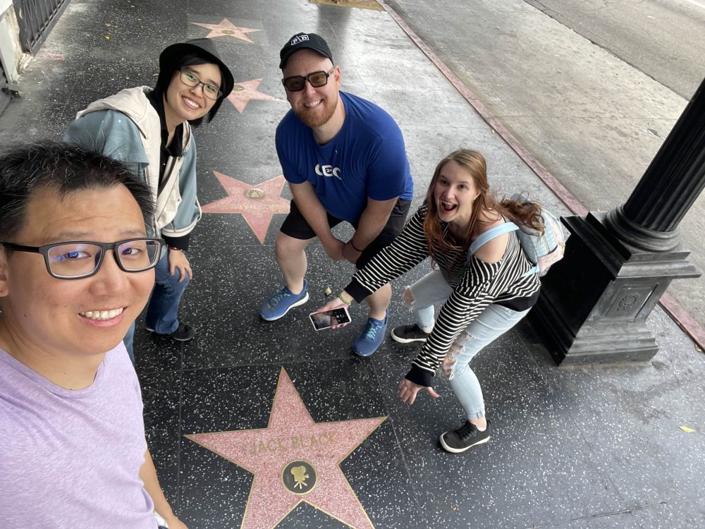 GDC Conference Associates taking a picture with Jack Black's Hall of Fame star