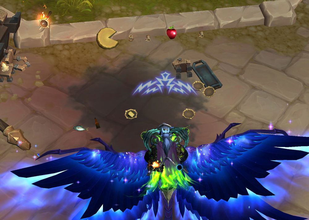 a screenshot from world of warcraft in Hallowfall of a Pacman reference