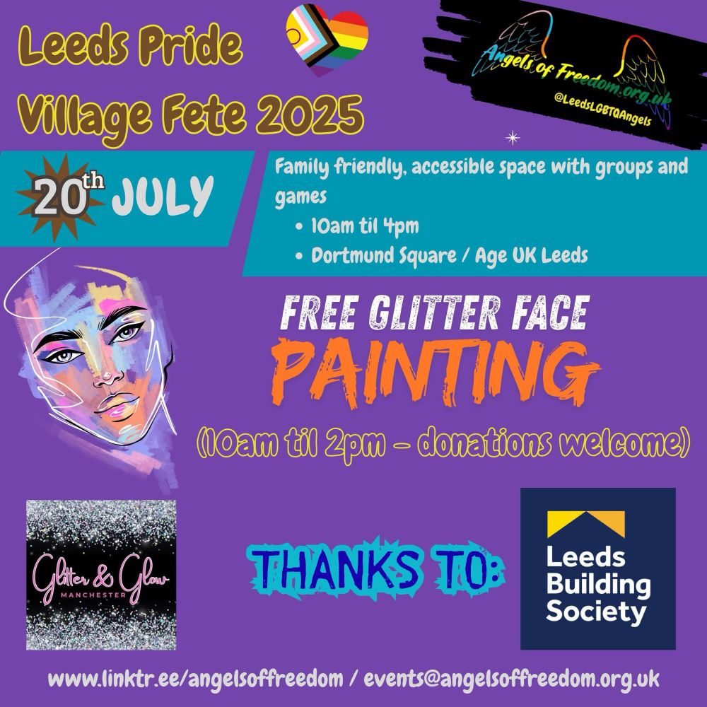 Free glitter face painting, 10am til 2pm 