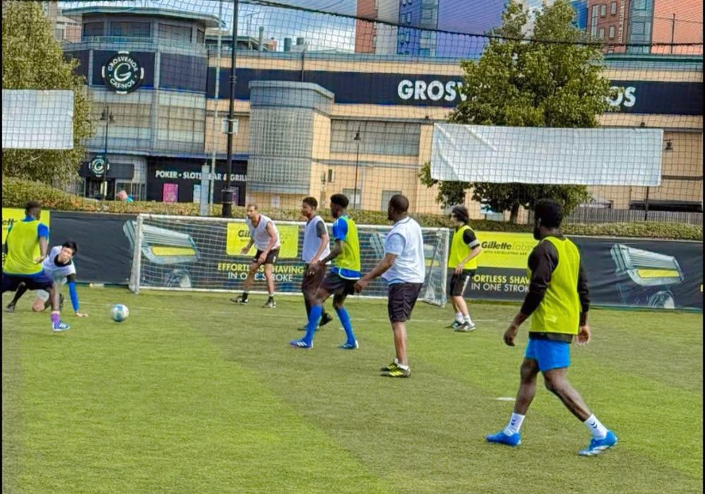 Players on the pitch 