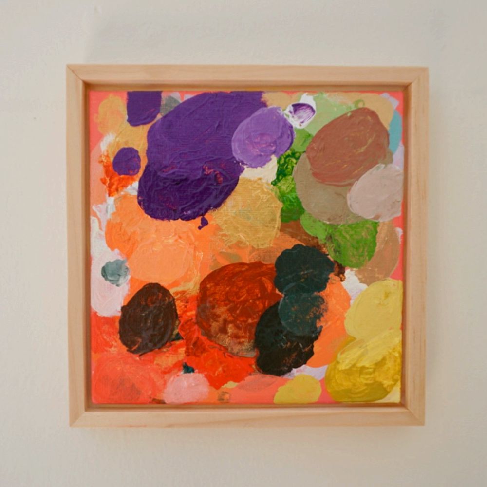Framed colorful painting palette 