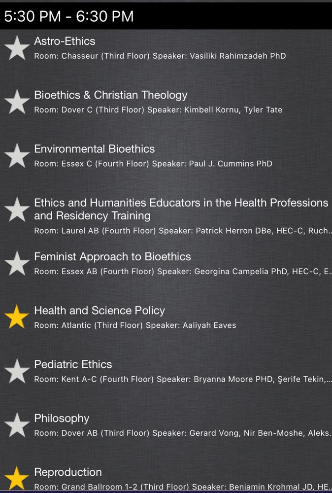 List of ASBH affinity groups meeting at 530 today