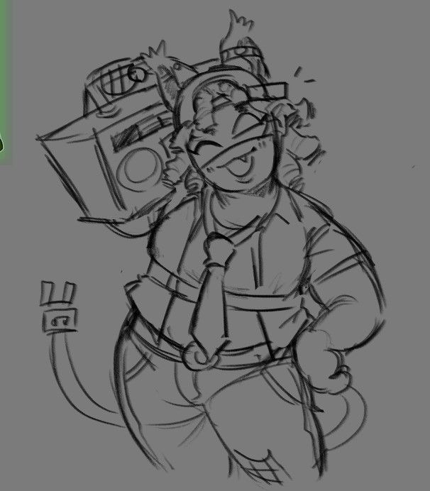 Bass drawing by @mersei47 on twt / tumblr