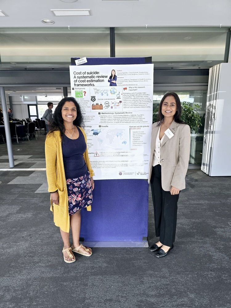Shweta Dabholkar (right), Project and Policy Officer, at the Centre for Pesticide Suicide Prevention, University of Edinburgh, wins the Research Poster Competition at the University of Bristol Medical School's 'Population Health Science Institute Symposium'.  Pictured with her supervisor Duleeka Knipe