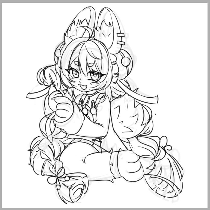 a wip sketch of zhao from zenless zone zero