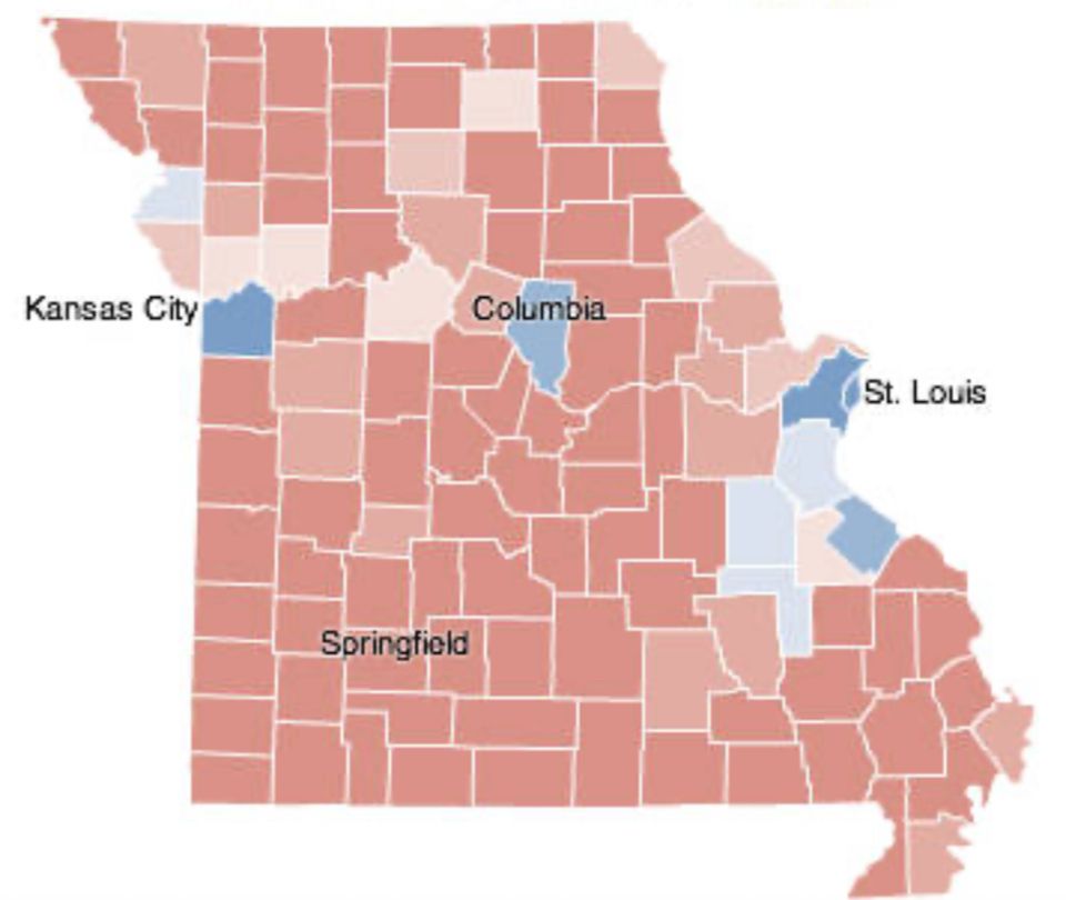 Election map of MO
