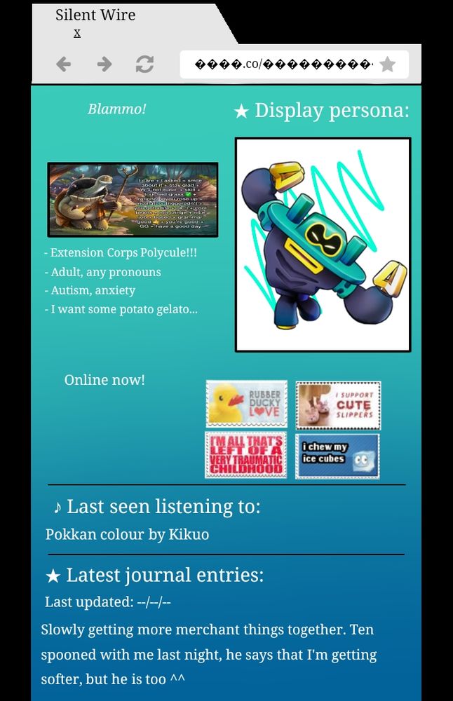 Shun's webpage after the game