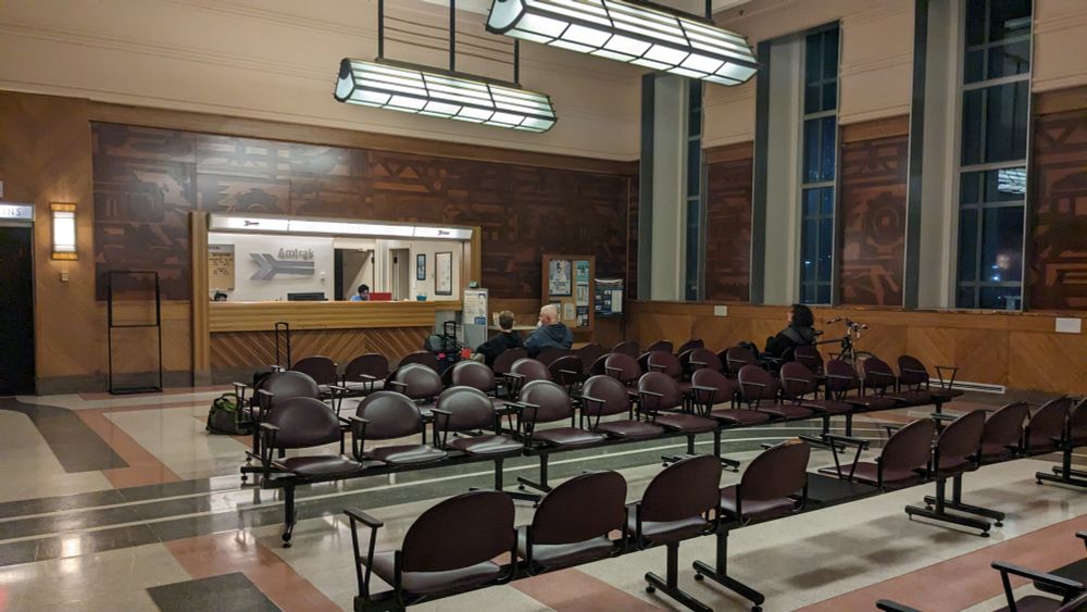 Way in the back of the station there's a waiting area with rows of seats. This wasn't in the movie but it was a wonderful memory from my trip.