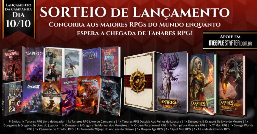 Sorteio de Lançamento - Tanares RPG: Os melhores RPGs do mundo na sua mesa!