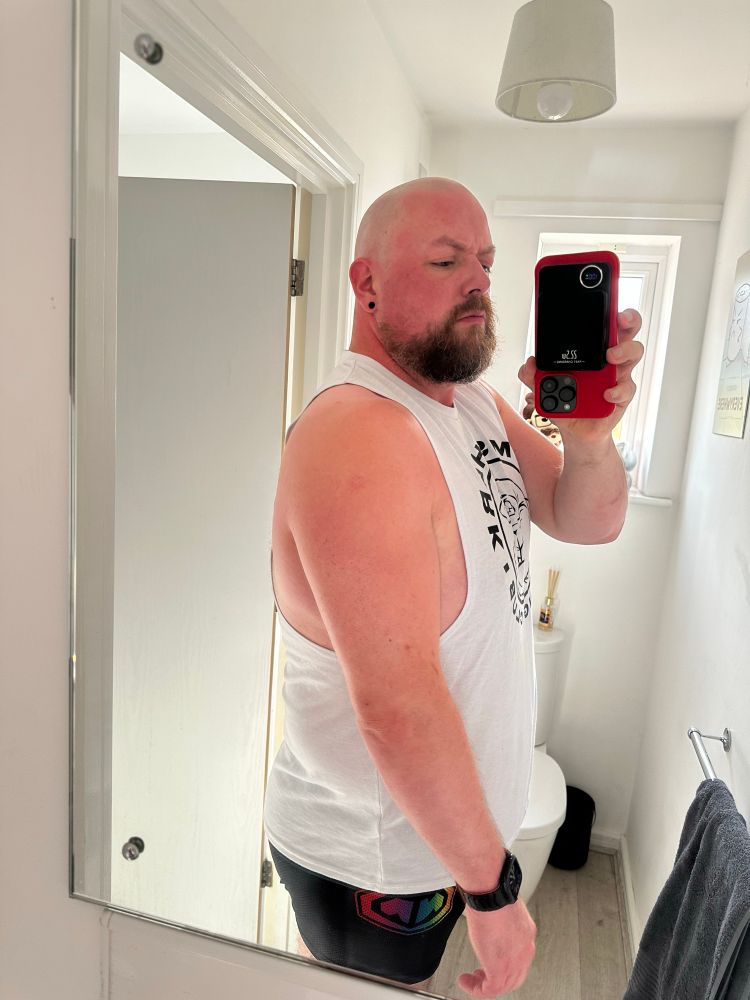Bear in bathroom in shorts and tank #daddy #bear #Gaybears #nsfw #Fcf 