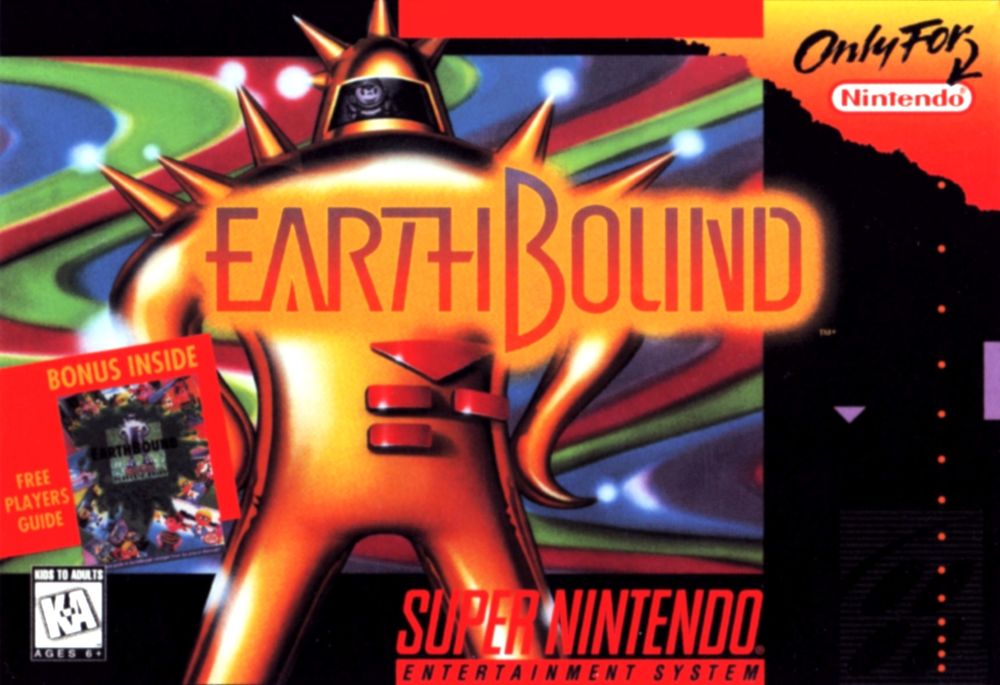 The box of the Super Nintendo game Earthbound