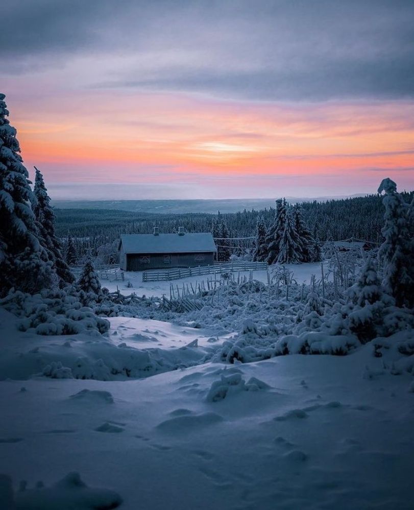 Winter sunset in Norway