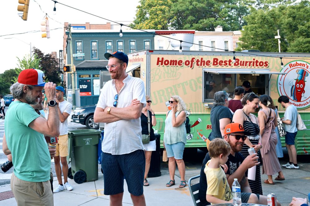 A photo of a crowd at the night market