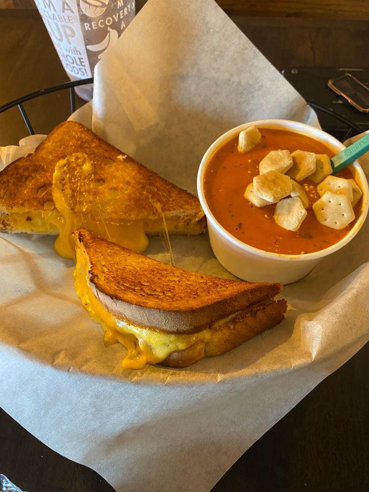 Grilled cheese and soup