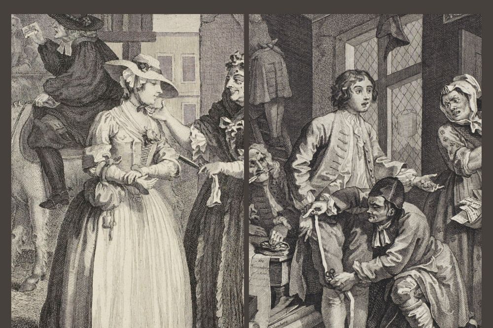 William Hogarth's Harlot's Progress (1732) and Rake's Progress (1734-35)