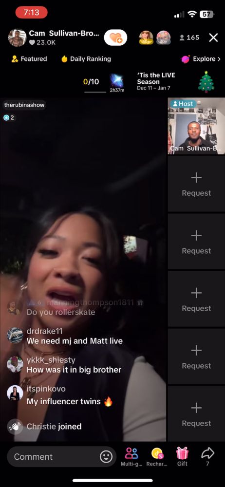 Rubina on Cam’s TikTok Live 