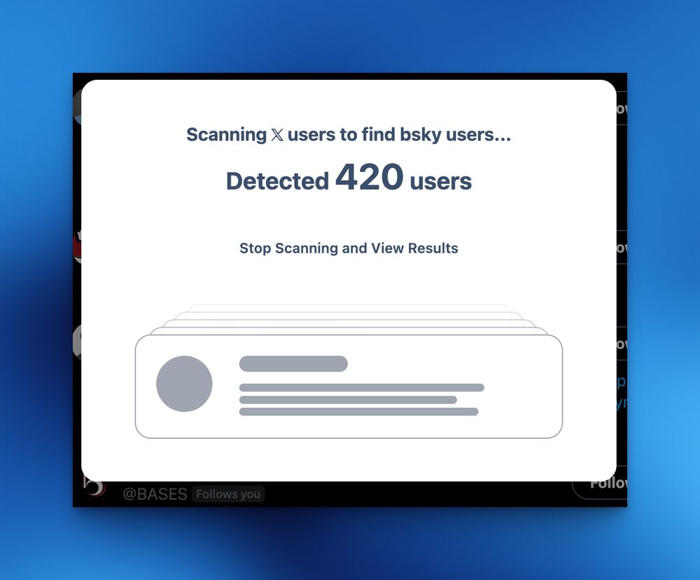 Sky Follower Bridge chrome extension screenshot against a blue gradient