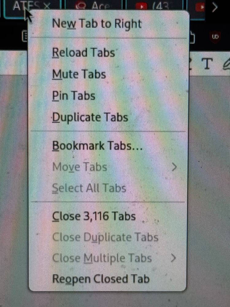 Firefox showing I have 3116 tabs open