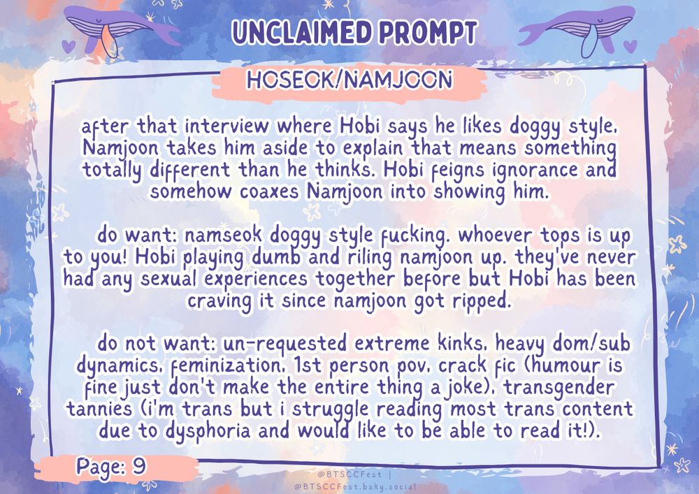 after that interview where Hobi says he likes doggy style, Namjoon takes him aside to explain that means something totally different than he thinks. Hobi feigns ignorance and somehow coaxes Namjoon into showing him.      do want: namseok doggy style fucking. whoever tops is up to you! Hobi playing dumb and riling namjoon up. they've never had any sexual experiences together before but Hobi has been craving it since namjoon got ripped.      do not want: un-requested extreme kinks, heavy dom/sub dynamics, feminization, 1st person pov, crack fic (humour is fine just don't make the entire thing a joke), transgender tannies (i'm trans but i struggle reading most trans content due to dysphoria and would like to be able to read it!).